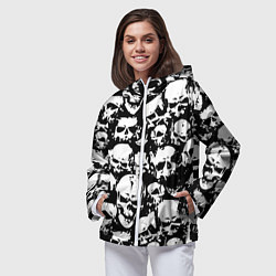 Ветровка с капюшоном женская Черепа ужаса, цвет: 3D-белый — фото 2
