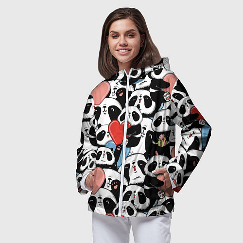 Женская ветровка Милые панды / 3D-Белый – фото 3