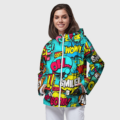 Женская ветровка Кислотный поп-арт / 3D-Белый – фото 3