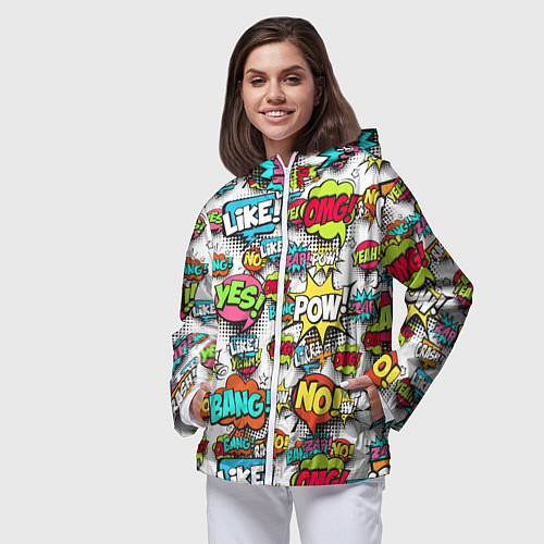 Женская ветровка Pop art Fashion / 3D-Белый – фото 3