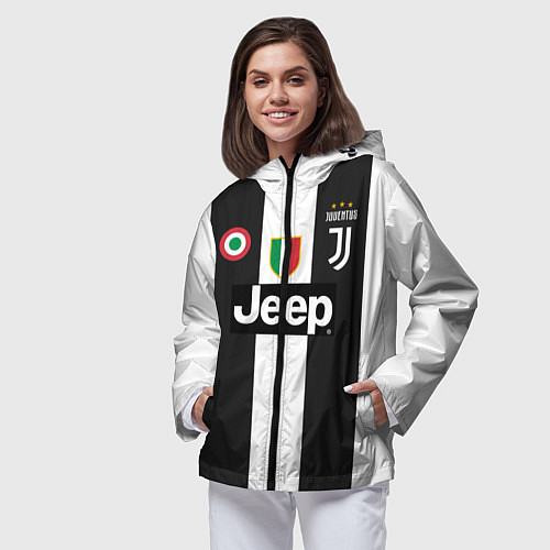 Женская ветровка FC Juventus 18-19 / 3D-Черный – фото 3