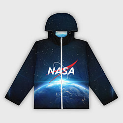 Ветровка с капюшоном женская NASA: Sunrise Earth, цвет: 3D-белый