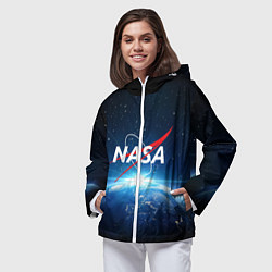 Ветровка с капюшоном женская NASA: Sunrise Earth, цвет: 3D-белый — фото 2