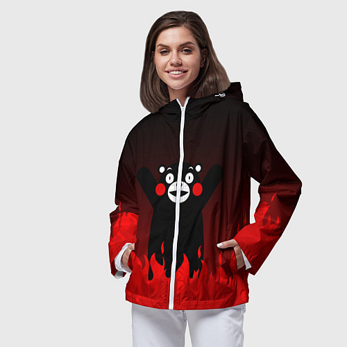 Женская ветровка Kumamon: Hell Flame / 3D-Белый – фото 3