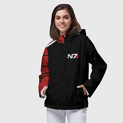 Ветровка с капюшоном женская MASS EFFECT N7, цвет: 3D-черный — фото 2