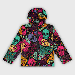 Ветровка с капюшоном женская Маскарад черепов, цвет: 3D-черный