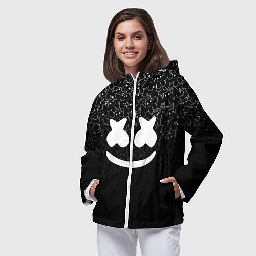 Женская ветровка Marshmello Black / 3D-Белый – фото 3