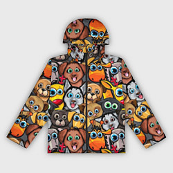 Ветровка с капюшоном женская Веселые собаки, цвет: 3D-черный