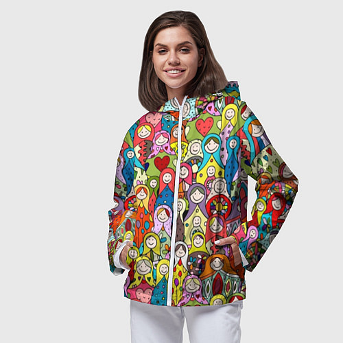 Женская ветровка Весёлые матрешки / 3D-Белый – фото 3
