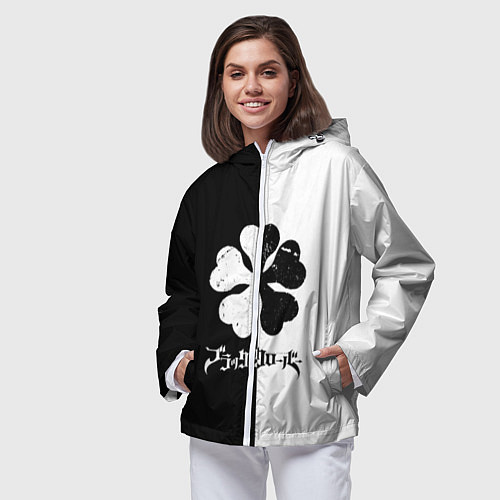 Женская ветровка Чёрный клевер / 3D-Белый – фото 3