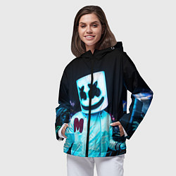 Ветровка с капюшоном женская MARSHMELLO, цвет: 3D-черный — фото 2