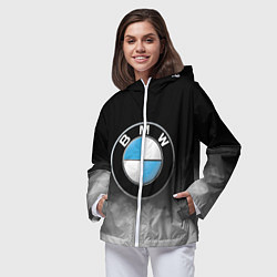 Ветровка с капюшоном женская BMW, цвет: 3D-белый — фото 2