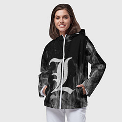 Ветровка с капюшоном женская L letter flame gray, цвет: 3D-белый — фото 2