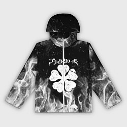 Ветровка с капюшоном женская ЧЁРНЫЙ КЛЕВЕР, цвет: 3D-белый
