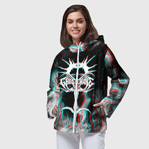 Женская ветровка GHOSTEMANE GLITCH / 3D-Белый – фото 3