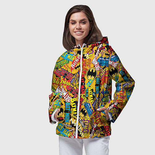 Женская ветровка Batman logos / 3D-Белый – фото 3