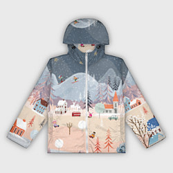 Ветровка с капюшоном женская Новогодние каникулы, цвет: 3D-белый