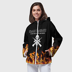 Ветровка с капюшоном женская Iron Maiden, цвет: 3D-белый — фото 2