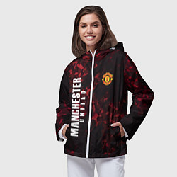 Ветровка с капюшоном женская Manchester United, цвет: 3D-белый — фото 2