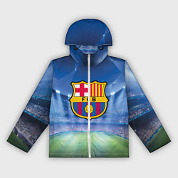 Ветровка с капюшоном женская FC Barcelona, цвет: 3D-белый