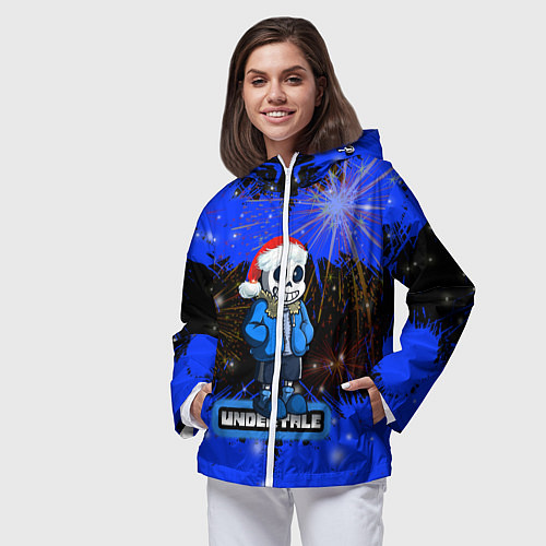 Женская ветровка НОВОГОДНИЙ UNDERTALE / 3D-Белый – фото 3