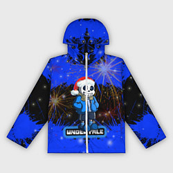 Ветровка с капюшоном женская НОВОГОДНИЙ UNDERTALE, цвет: 3D-белый