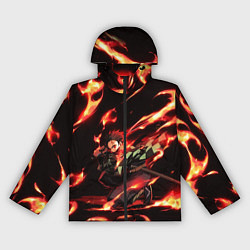 Ветровка с капюшоном женская KIMETSU NO YAIBA, цвет: 3D-черный
