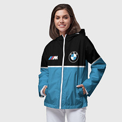 Ветровка с капюшоном женская BMW БМВ, цвет: 3D-белый — фото 2