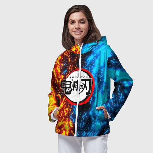 Женская ветровка KIMETSU NO YAIBA / 3D-Белый – фото 3