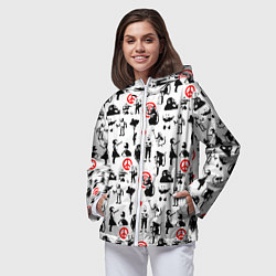 Ветровка с капюшоном женская Banksy, цвет: 3D-белый — фото 2