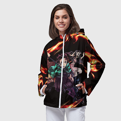Женская ветровка KIMETSU NO YAIBA / 3D-Белый – фото 3