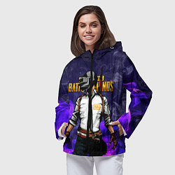 Ветровка с капюшоном женская PUBG, цвет: 3D-черный — фото 2