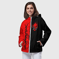 Ветровка с капюшоном женская CYBERPUNK 2077, цвет: 3D-белый — фото 2