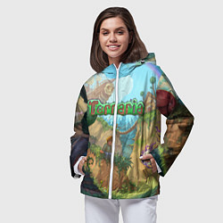 Ветровка с капюшоном женская Terraria, цвет: 3D-белый — фото 2