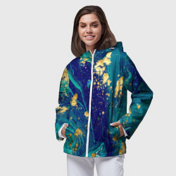 Ветровка с капюшоном женская Краски, цвет: 3D-белый — фото 2