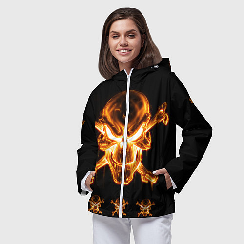 Женская ветровка Черепа / 3D-Белый – фото 3