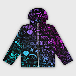 Ветровка с капюшоном женская LIL PEEP LOGOBOMBING, цвет: 3D-белый