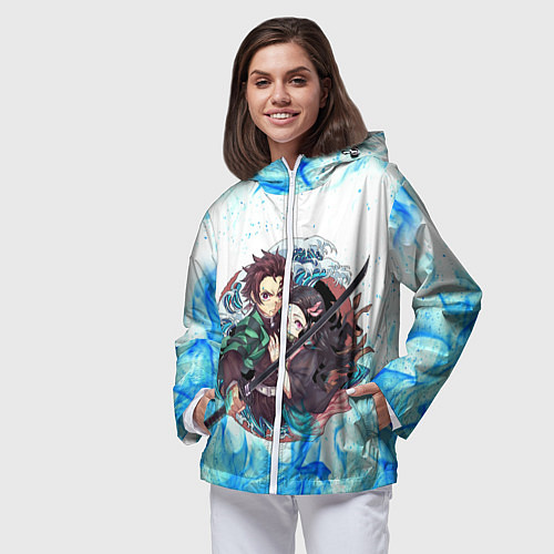 Женская ветровка KIMETSU NO YAIBA / 3D-Белый – фото 3