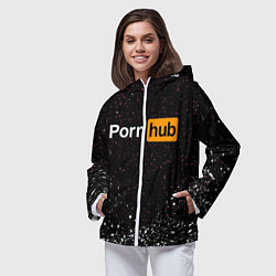 Ветровка с капюшоном женская PornHub, цвет: 3D-белый — фото 2