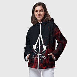 Ветровка с капюшоном женская ASSASSINS CREED, цвет: 3D-белый — фото 2