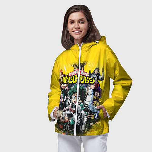 Женская ветровка MY HERO ACADEMIA группа героев / 3D-Белый – фото 3