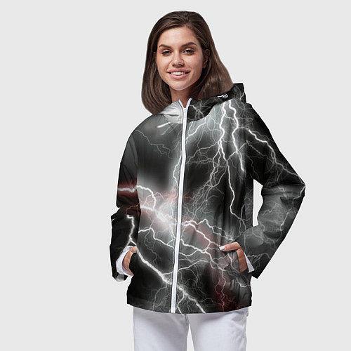 Женская ветровка Молния / 3D-Белый – фото 3