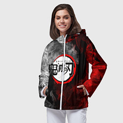 Ветровка с капюшоном женская KIMETSU NO YAIBA, цвет: 3D-белый — фото 2