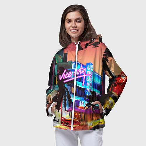 Женская ветровка GTA: VICE CITY / 3D-Белый – фото 3