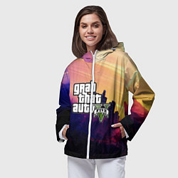 Ветровка с капюшоном женская GTA 5, цвет: 3D-белый — фото 2