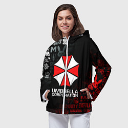 Ветровка с капюшоном женская RESIDENT EVIL UMBRELLA CORP, цвет: 3D-белый — фото 2