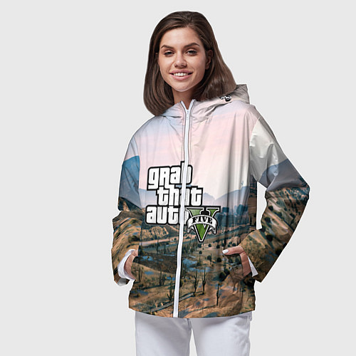 Женская ветровка Grand Theft Auto 5 / 3D-Белый – фото 3