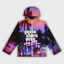 Ветровка с капюшоном женская Grand Theft Auto Vice City, цвет: 3D-белый