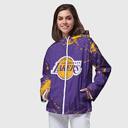 Ветровка с капюшоном женская LA LAKERS, цвет: 3D-белый — фото 2