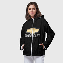 Ветровка с капюшоном женская CHEVROLET, цвет: 3D-белый — фото 2